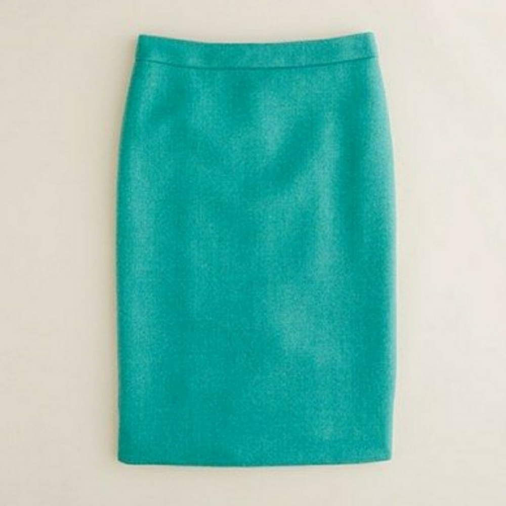 JCrew Jade Green Wool Pencil Skirt Size 6